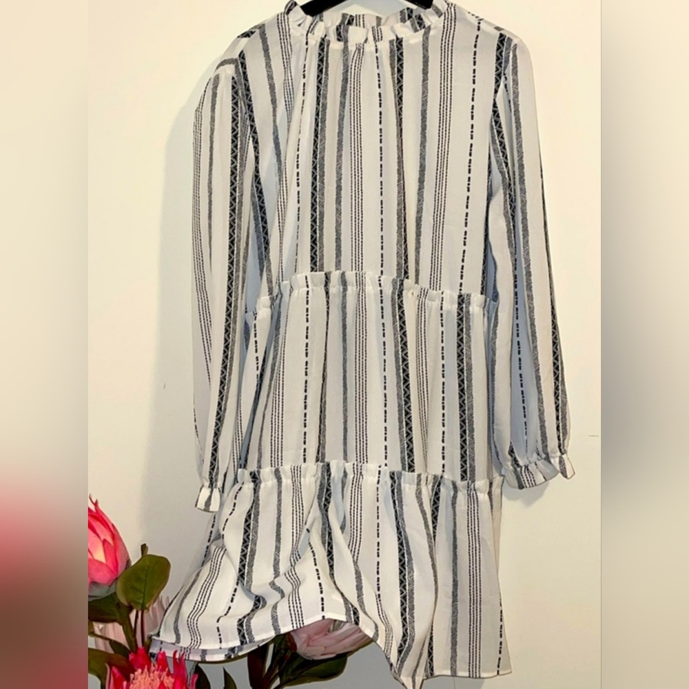 LULAROE Striped Peasant Dress XL NWOT
